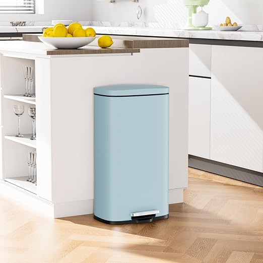 Arlopu 8/13.2 Gallon Step Trash Can, Stainless Steel Garbage Bin, Soft-Close - Image 3