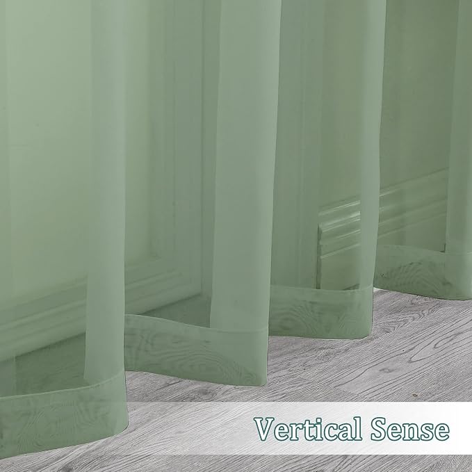 Chyhomenyc Sheer Window Curtains 144 inch Extra Long 2PCS, Airy Scarf Drapes - Image 5