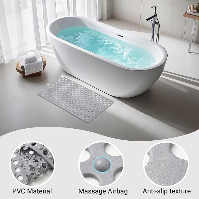Non Slip Bathtub Mat and Shower Mat 31x17 inch, Bath Mat - Image 5