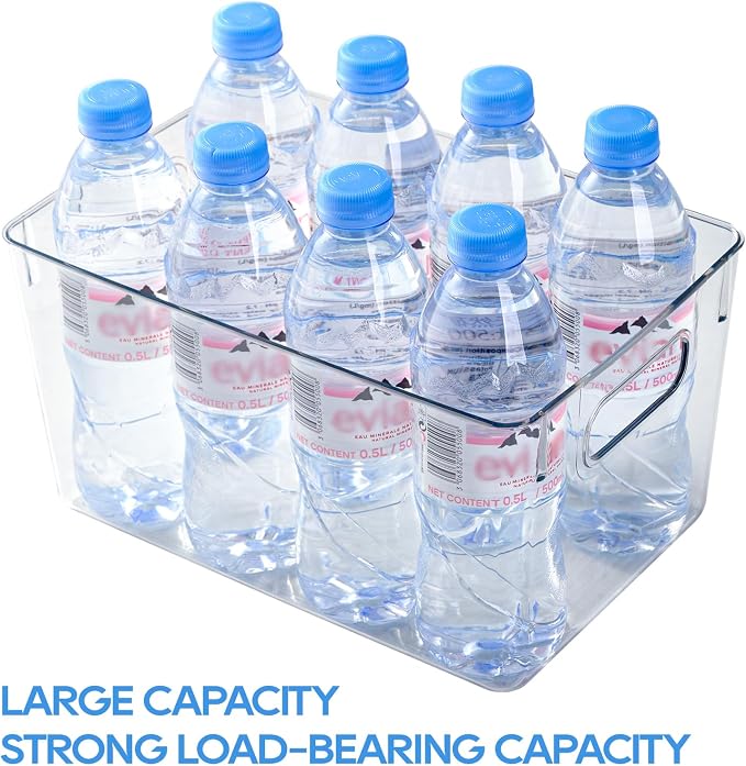 JollyPack 4 Pack Clear Plastic Storage Bins, Pantry Organizers and Storage - Image 3