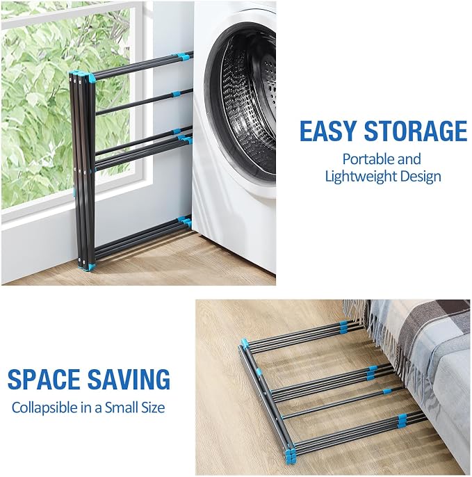 APEXCHASER Clothes Drying Rack, 3-Tier Laundry Drying Rack - Image 4