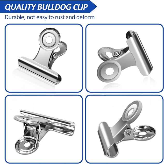30 Pack Small Bull Clips 1.22 Inch Mini Metal Hinge Clips Binder Paper Hinge - Image 4