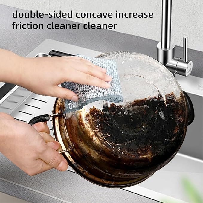 Multipurpose Wire Miracle Cleaning Cloths, Magnifying Wire Dishwashing Rags - Image 7
