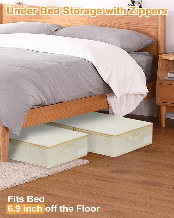 punemi Underbed Storage, 3 Pack Clothing Storage Bags W/Sturdy Handles - Image 7