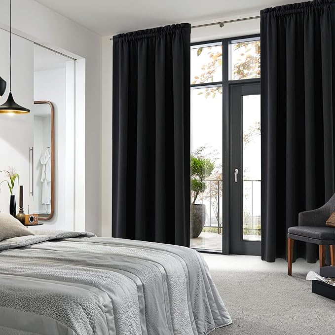 DWCN Blackout Curtains for Bedroom – Rod Pocket Thermal Insulated Noise - Image 2