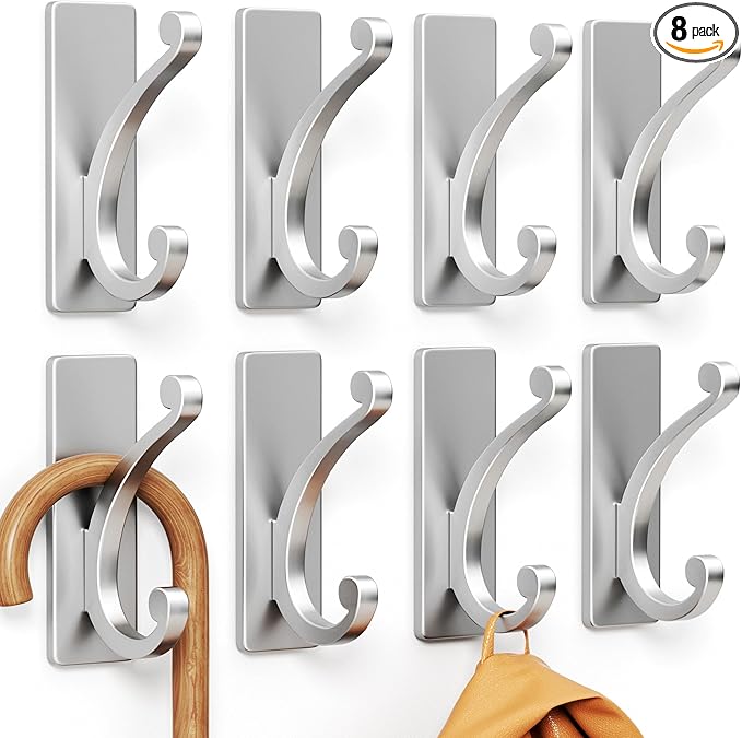 8-Pack Adhesive Wall Hook for Towel/Coat by jockcaras
