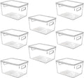 Clear Plastic Stackable Storage Bins by CONTROLKITCHEN