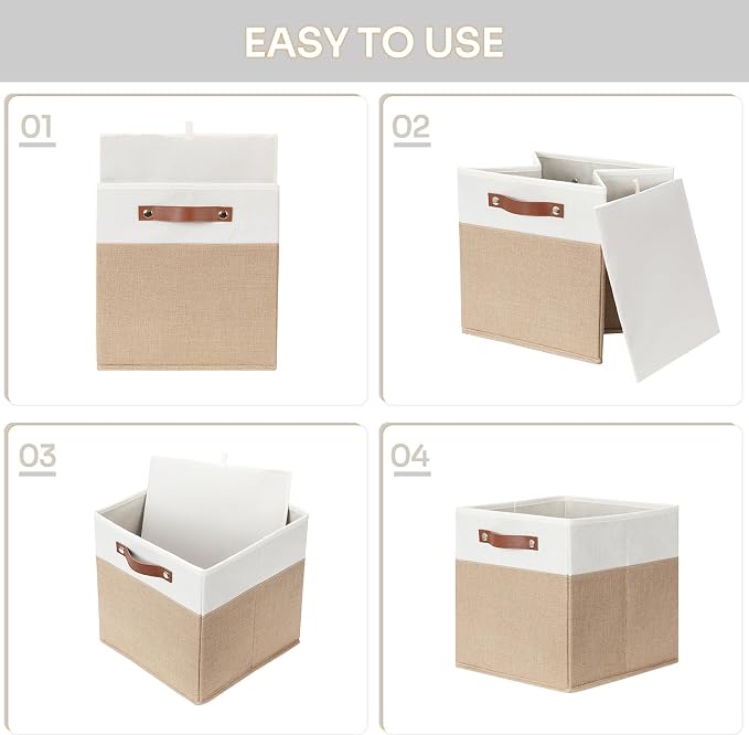 HNZIGE Fabric Storage Cubes, Cube Storage Bins 12 x 12, Decorative Storage - Image 7