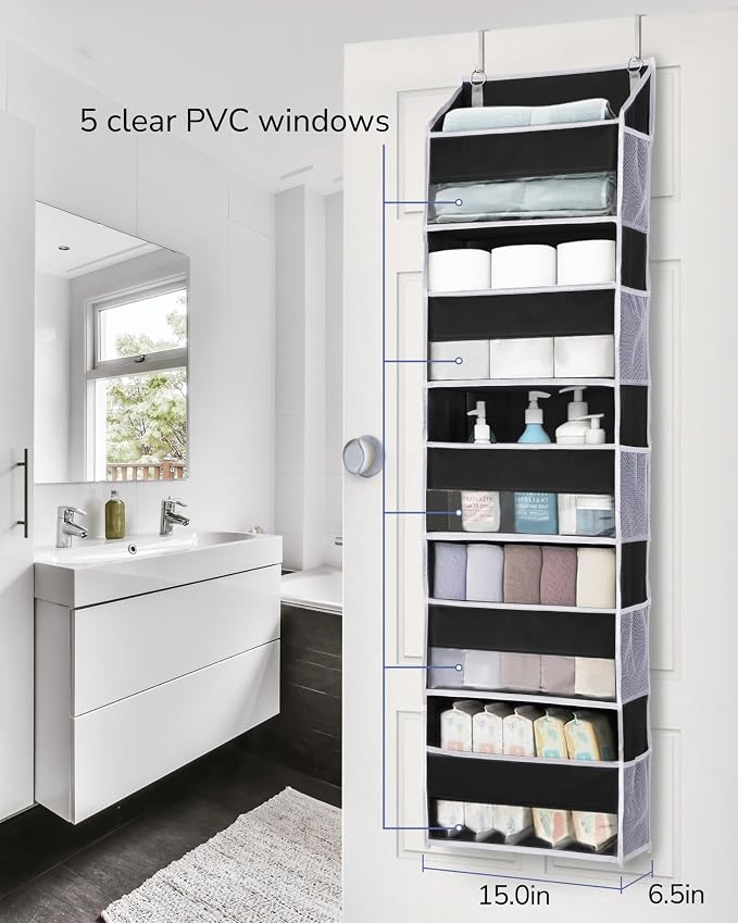 ULG 1 Pack Over The Door Organizer – 5 Shelf Door Organizer Hanging & 10 Side - Image 2