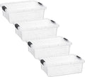 Superio Storage Bins with Lids- 4 Pack, 7.4 Qt Clear Boxes by Superio