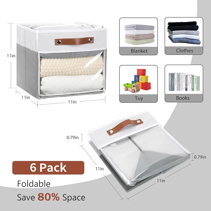 HNZIGE 11x11 Cube Storage Bins for Cube Organizer, Collapsible Decorative - Image 6
