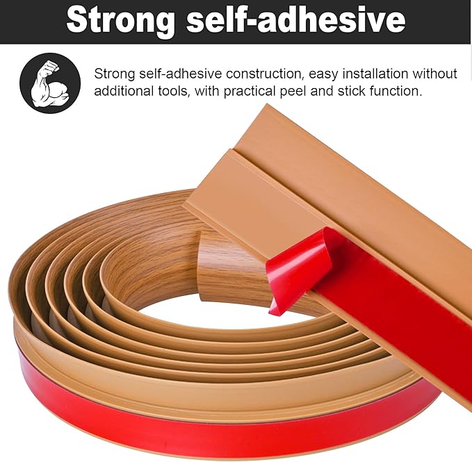20Ft Carpet Floor Transition Strip, Self Adhesive Floor Edging Trim Strip - Image 3