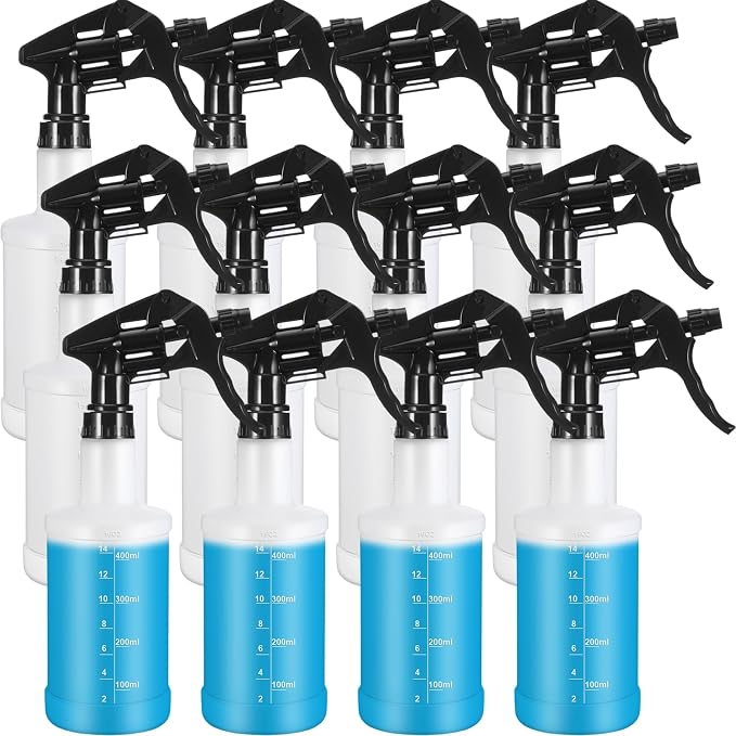 Eccliy 12 Pcs 16 Oz Plastic Spray Bottle, Adjustable Empty Reusable Sprayer by Eccliy