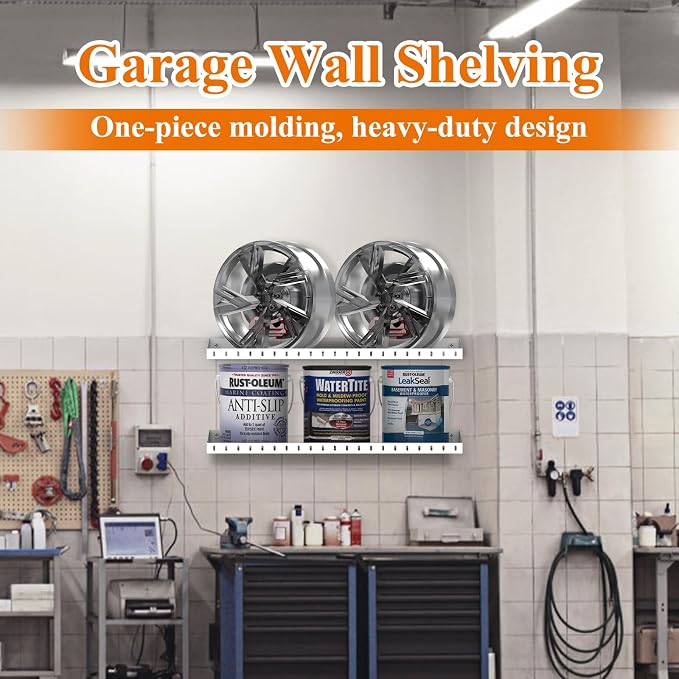 PEKGRIL 2 Pack Garage Wall Shelf, 1X2 Ft Heavy Duty Garage Shelving, - Image 8