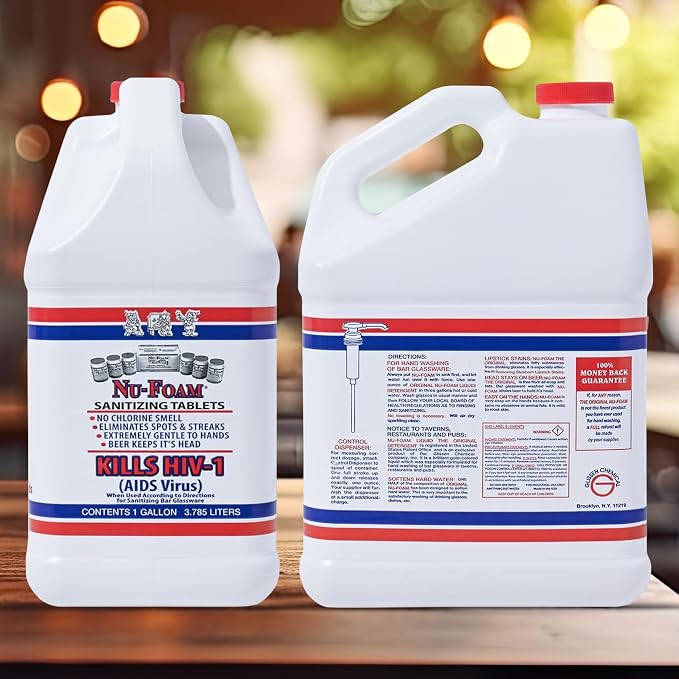 Nu-Foam Liquid Detergent for Bar Glassware – Original Streak-Free Solution - Image 5