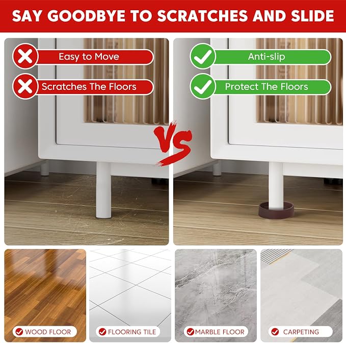 Rubber Non-Slip Furniture Pads Furniture Casters Cup Floor Protector - Image 5