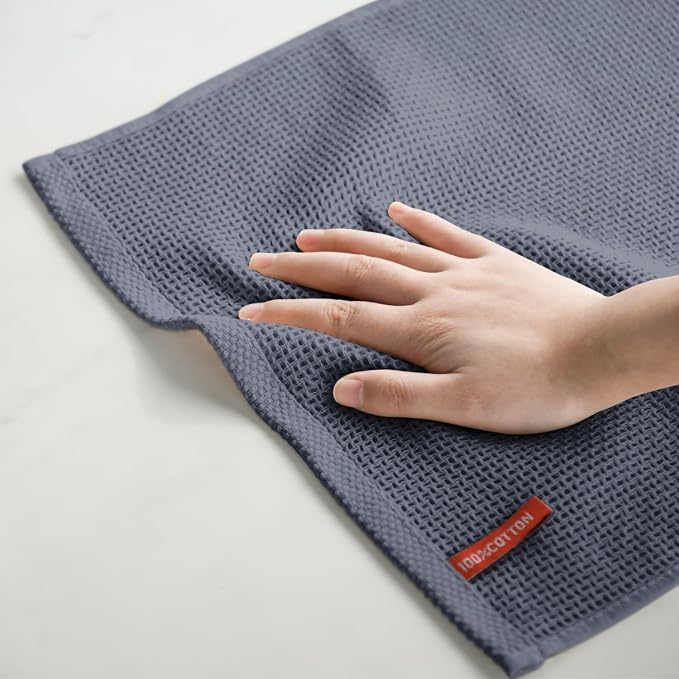 Artoid Mode 100% Cotton Dark Grey Waffle Weave Kitchen Dish Cloths, 13x28 Inch - Image 5