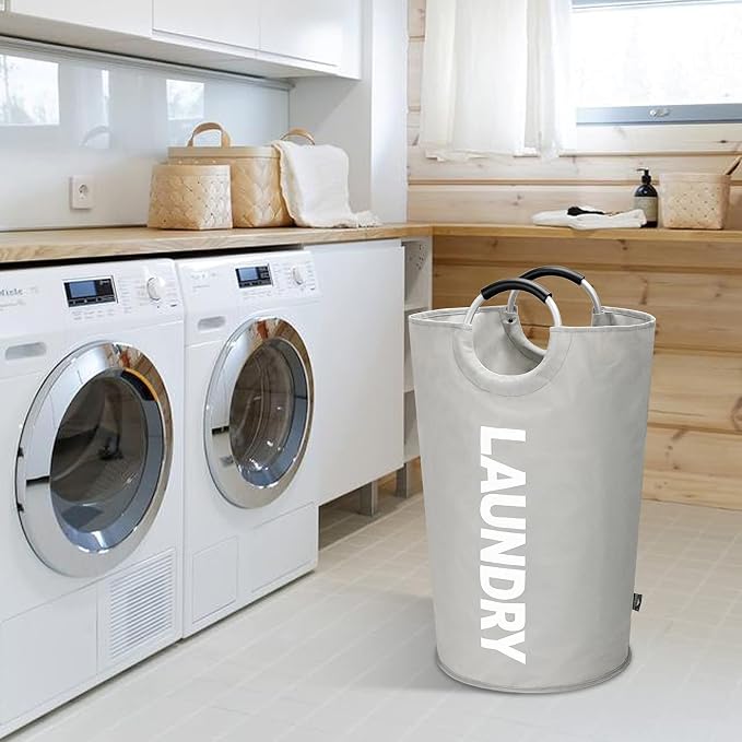 DOKEHOM 90L Large Laundry Basket, Collapsible Laundry Bag, Freestanding Tall - Image 8