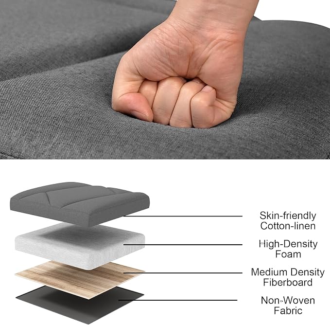 Folding Storage Ottoman Bench, 15 Inches End of Bed Bench, Folding Ottoman - Image 4