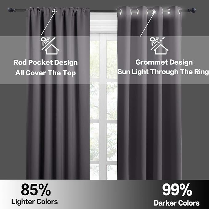 RYB HOME Blackout Curtains for Bathroom - Image 5