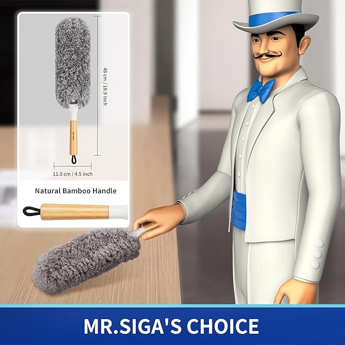 MR.SIGA Lint Free Microfiber Duster, Washable and Reusable Duster - Image 2