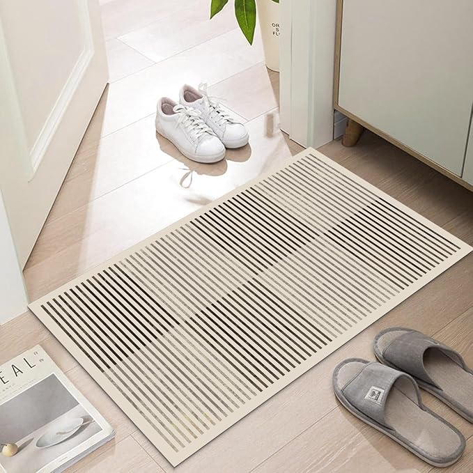 Ultra Thin Door Mat Indoor Entrance, 1/10 in Thin Door Mats by LYGLIGH