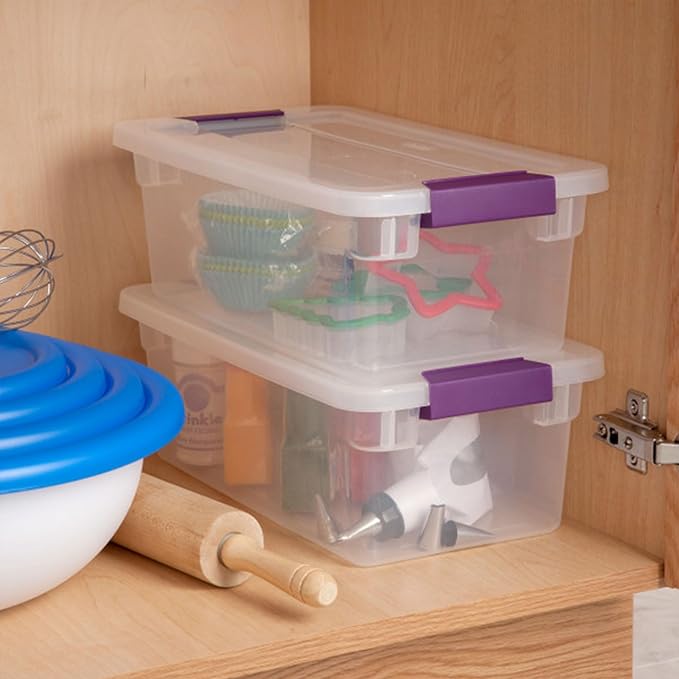 Sterilite 12-Pack 6 Quart ClearView Latch Box, Stackable Organizer Bins - Image 5
