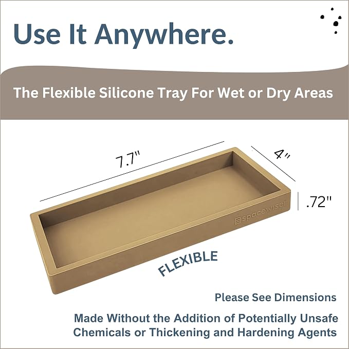 Countertop and Vanity Tray – Small 7.7" Silicone Soap Dispenser Trays, Flexible - Image 3