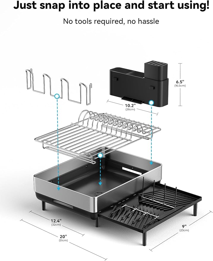 SUNLY Large Dish Drying Rack, Expandable Dish Racks - Image 7