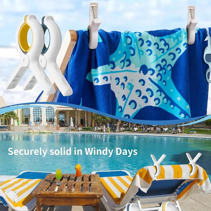 3.7 Inch Towel Clips for Beach Chairs 6 Pack, Beach Towel Clips Great Hold - Image 4