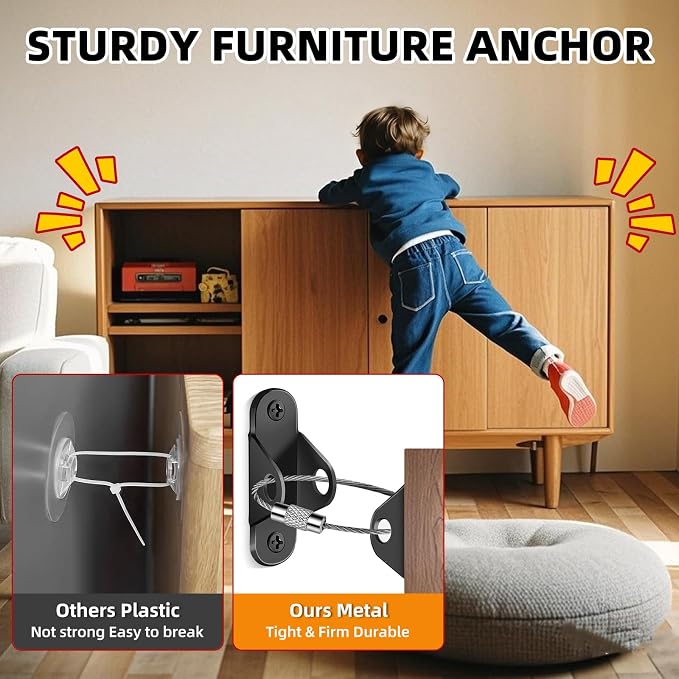 10-Pack Baby Proof Heavy Duty Furniture Anchors - Image 5