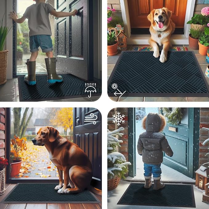 Smiry Front Door Mat Outside Entrance, Heavy Duty Outdoor Indoor Mat, Natural - Image 7