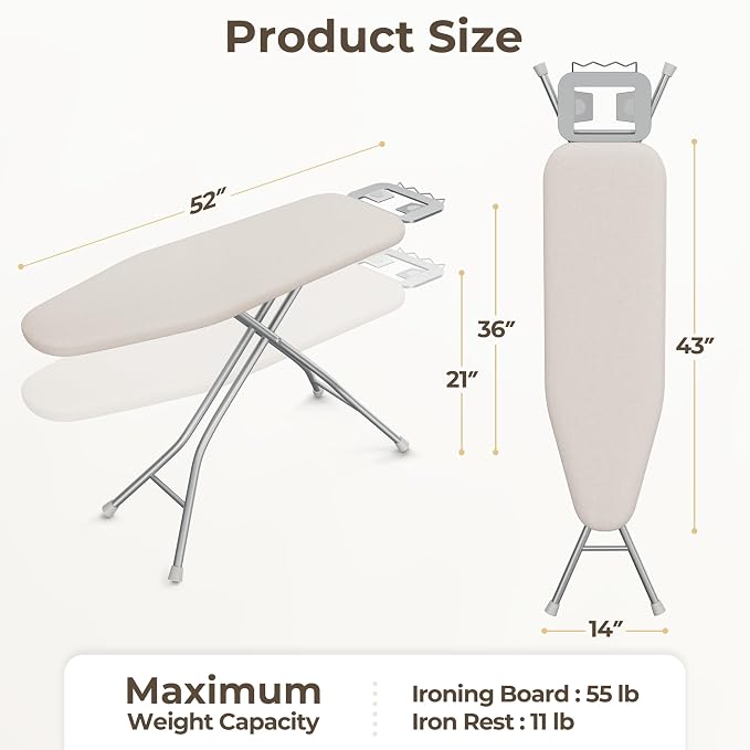 Yaheetech Foldable Ironing Board, Heavy Duty Iron Board - Image 3