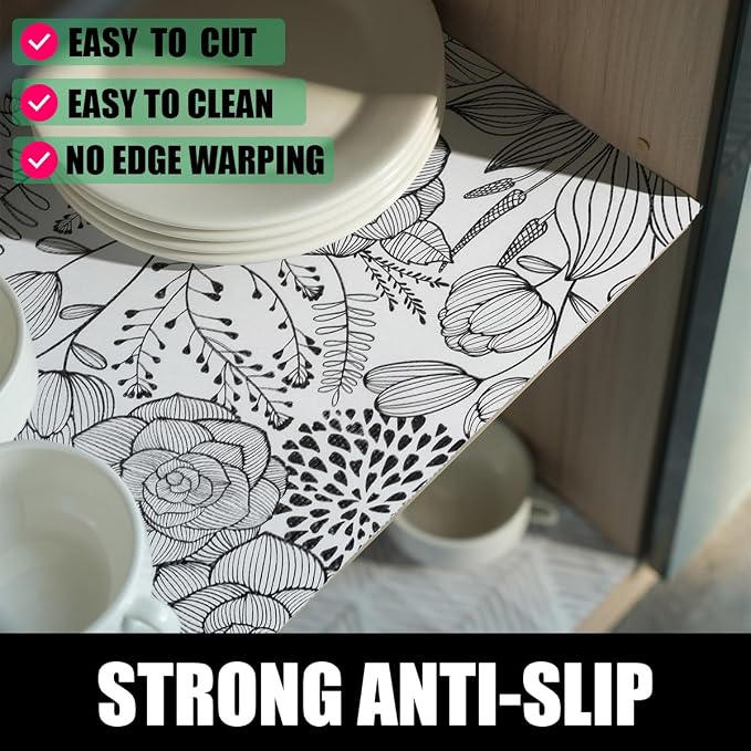 Floral Drawer and Shelf Liner for Kitchen 12IN x 20FT, Non-Adhesive and Strong - Image 4