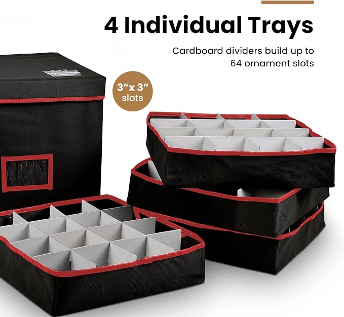 Holiday Cheer Premium Christmas Ornament Storage - Image 3
