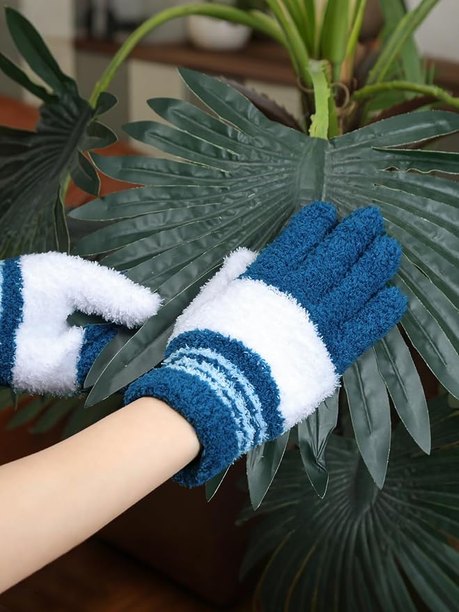 Patelai 3 Pairs Microfiber Plant Dusting Gloves Leaf Cleaning Gloves - Image 4