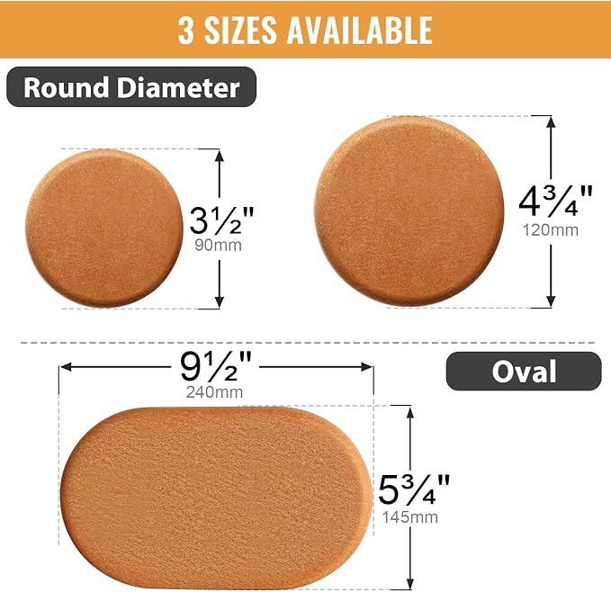 Felt Furniture Sliders for Hardwood Floors, PISAO 16 PCS 3 ½” Heavy Duty - Image 6