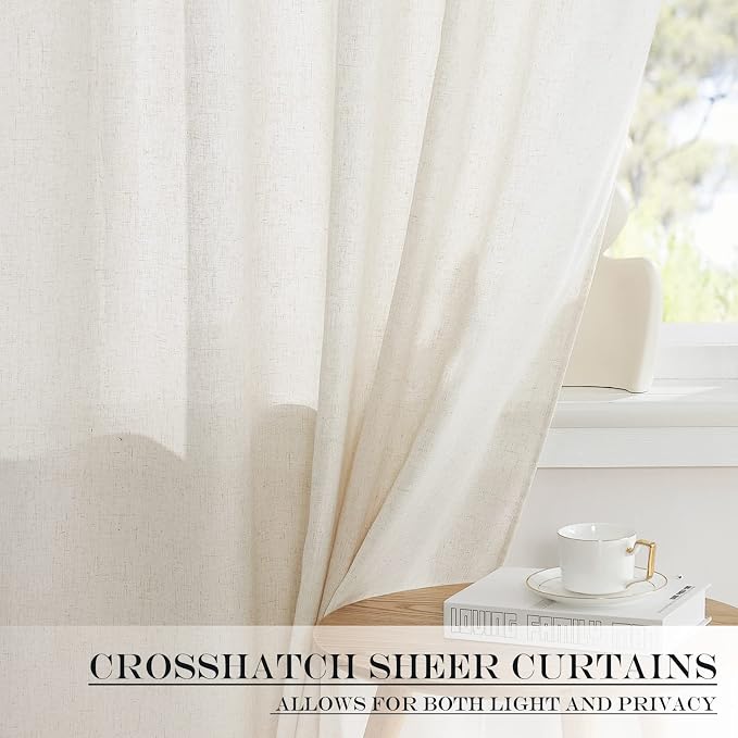 NICETOWN Natural Linen Door Curtains French - Image 6