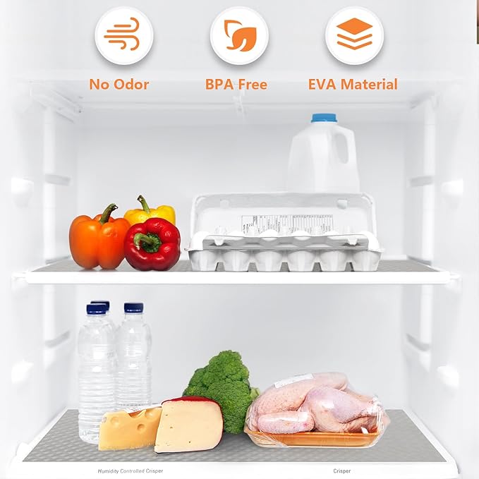 Light Gray Shelf Liners for Kitchen Cabinets Refrigerator Liners Waterproof & - Image 5