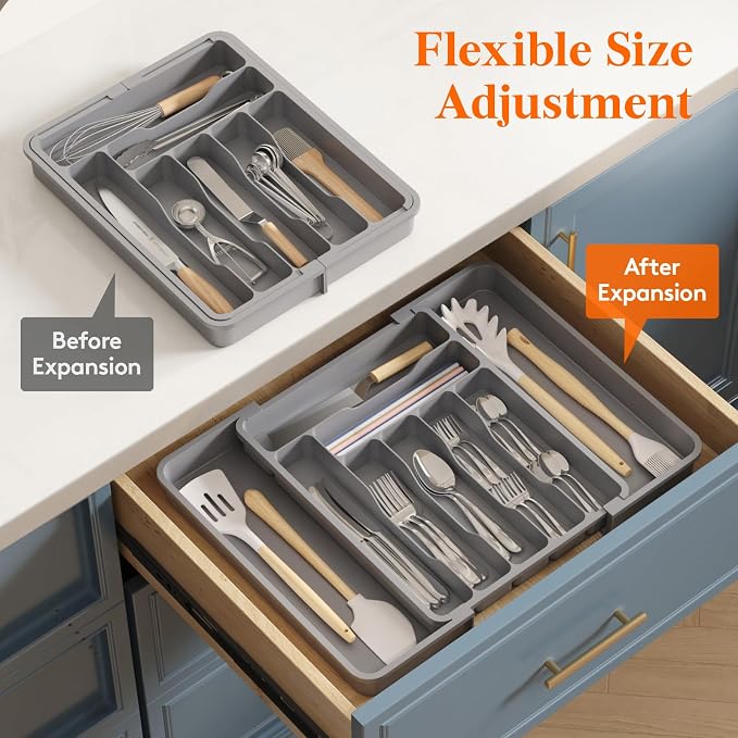 Lifewit Silverware Drawer Organizer, Expandable Utensil Organizer - Image 6