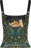 Vintage Scabious Leaf Print Reinforced Clothespin Holder Bag 14.5x12in by ZCFYGDX