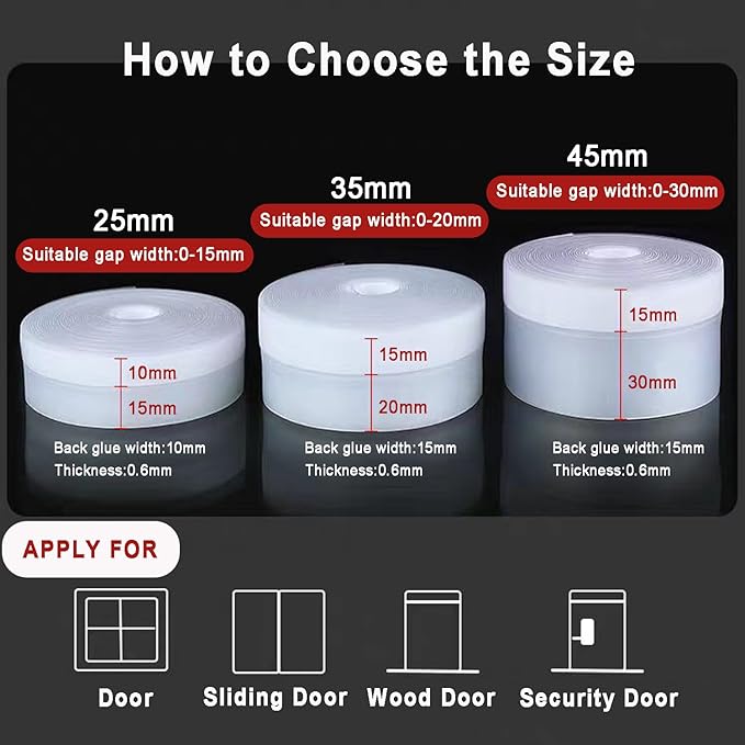 Dstorelhp Upgraded Weather Stripping, No Residue Door Draft Stopper, Silicone - Image 4