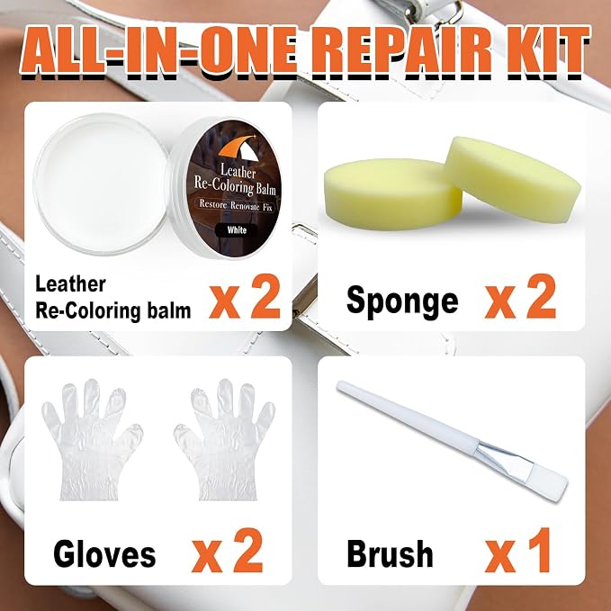 White Leather Repair Kit, Leather Dye - Image 4
