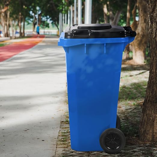 32 Gallon Trash Can with Wheels Outdoor Recycling Bin with Lid and Wheels Heavy - Image 6