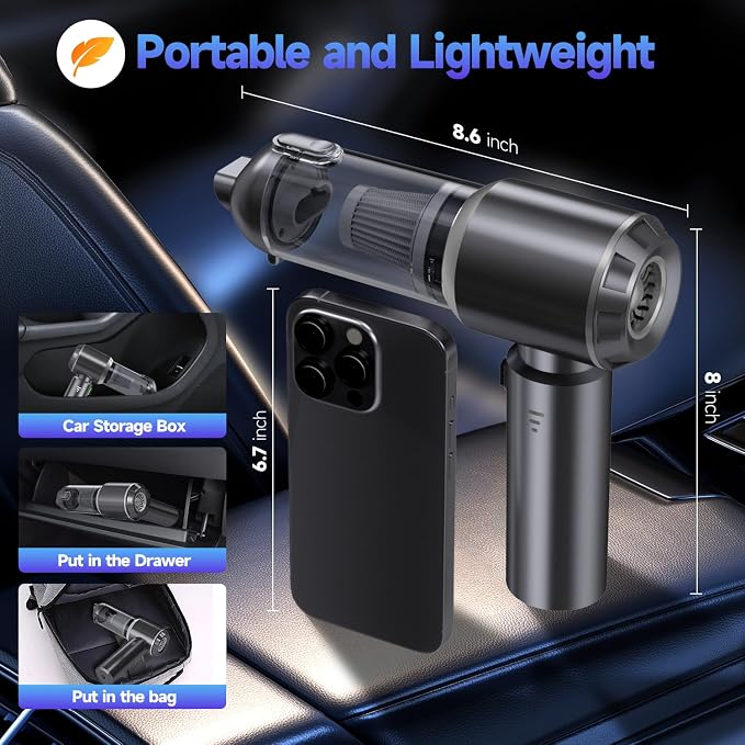 Car Vacuum Portable Cordless, Small Handheld Vacuum Cleaner - Image 6