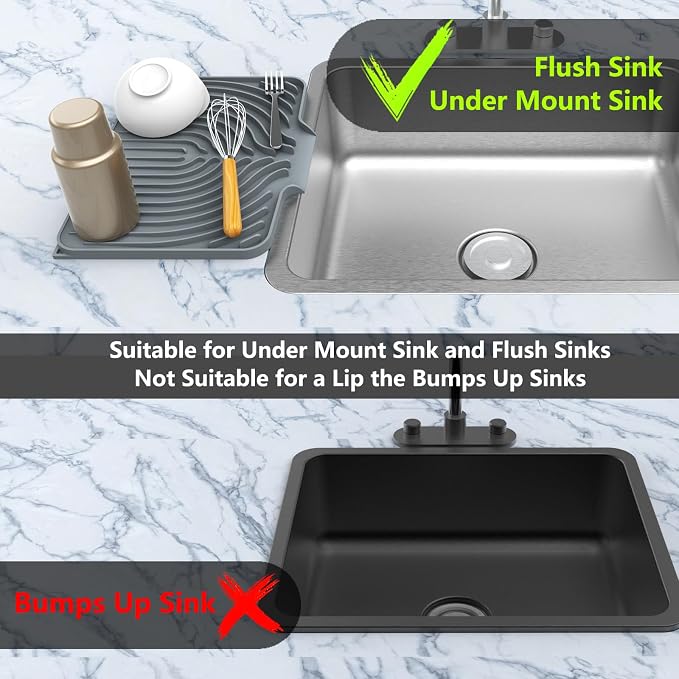 Dish Drying Matt for Kitchen Counter, 14.6"×11"Silicone Dry Rack Mat - Image 5