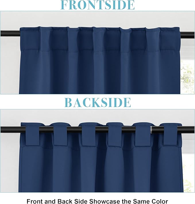 RYB HOME Small Window Curtains Blackout, Privacy Thermal Insulating Drapes - Image 2