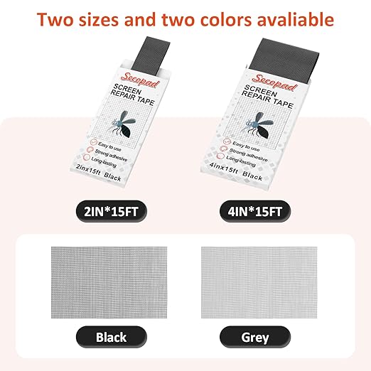 Black Screen Repair Tape, Strong Adhesive Fiberglass Patch Tape Mesh - Image 5