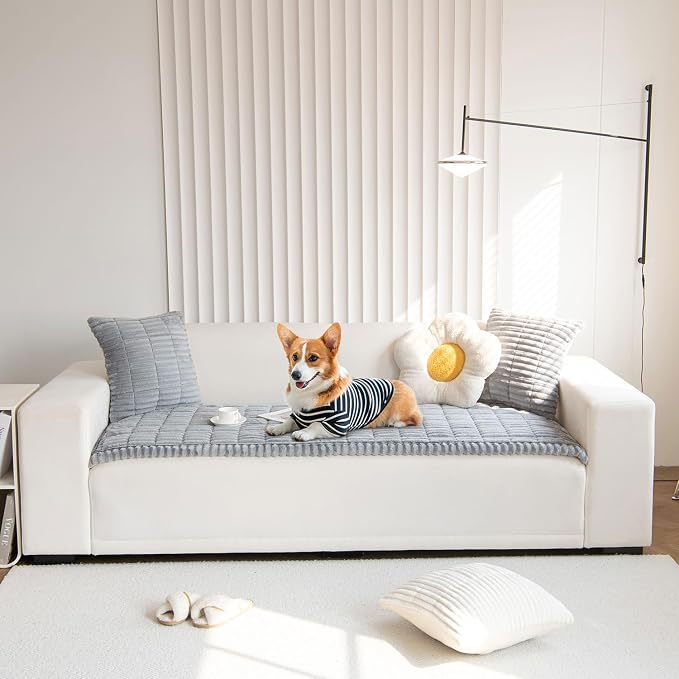 OTOB Dog Couch Covers for 3 Cushion Washable Non Slip Plush Pet Friendly Bed - Image 7