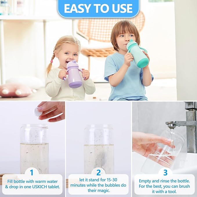 USKICH 48 Pack Water Bottle Cleaning Tablets, Water Bottle Cleaner Great - Image 4